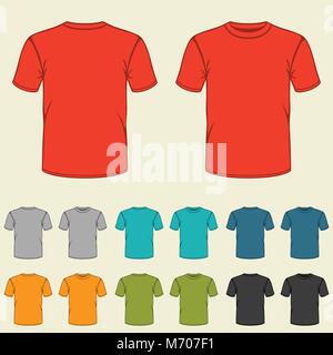 Set di modelli colorati t-shirt per gli uomini Illustrazione Vettoriale