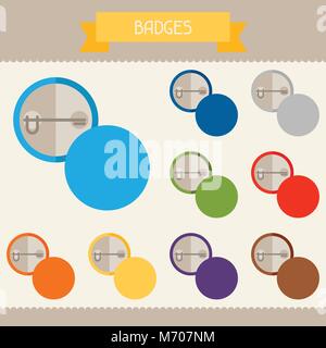 Badge per i modelli di colore per il tuo design in stile piatto Illustrazione Vettoriale