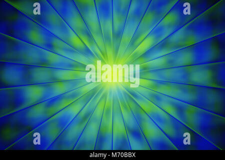 Abstract fractal sunrise in giallo e blu Foto Stock