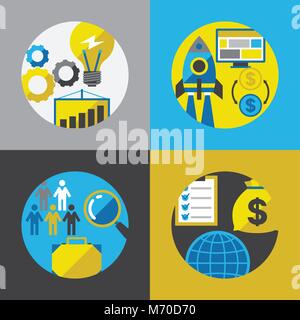 Start-up il concetto di business in flat uno stile di design Illustrazione Vettoriale