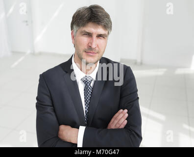 Close-up. Ritratto di un benevolo datore di lavoro di successo Foto Stock