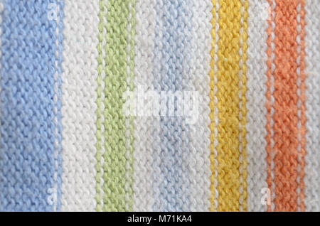 Texture tessili di lana blu giallo verde bianco rosso. Foto Stock