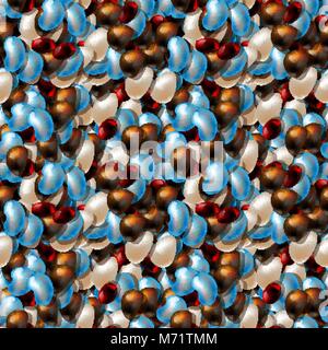 Ocean Shore con colorate pietre di mare. Mare di ghiaia pattern senza giunture di diverse forme. 10eps Illustrazione Vettoriale