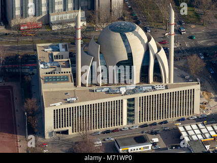 Vista aerea, DİTİB Moschea centrale di Colonia è una moschea in costruzione in Colonia-ehrenfeld, l'Unione Turkish-Islamic dell Istituto per la religione Foto Stock