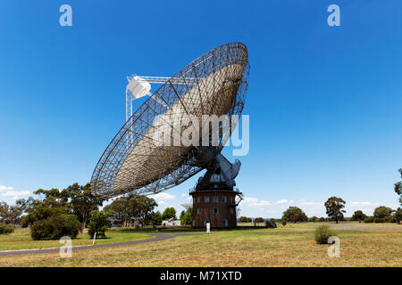 Parkes Radio Telescope portato immagini in diretta alla televisione quando l uomo 1 sbarcati sulla luna in Apollo 11 il 21 luglio 1969, Parkes, Nuovo Galles del Sud, Aus Foto Stock