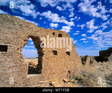 Rovine, Penasco Blanco, Chaco Culture National Historical Park, New Mexico Foto Stock
