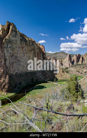 Smith Rock in Terrebonne Oregon è un mondo di classe destinazione di arrampicata Foto Stock