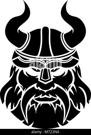Viking Warrior Mascot Illustrazione Vettoriale