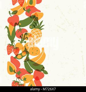 Cibo vegetariano. Background design stilizzato con verdure Illustrazione Vettoriale