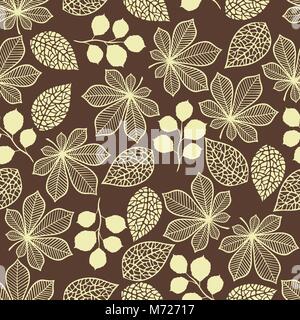 Vettore di Seamless pattern stilizzata con foglie di autunno Illustrazione Vettoriale