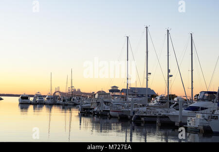 Tramonto sulla Marina in Annapolis Maryland Foto Stock