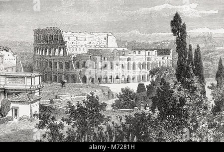 Il Colosseo, antico anfiteatro, Roma, Italia, XIX SECOLO Foto Stock