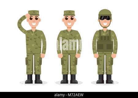 Uomo noi soldati dell esercito in camuffamento. Illustrazione Vettoriale. Foto Stock