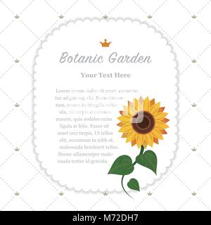 Colorata ad acquerello vettore texture natura giardino botanico memo girasole telaio Illustrazione Vettoriale