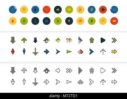In bianco e nero e a colori delle icone di contorno, la sottile linea di corsa stile design Illustrazione Vettoriale
