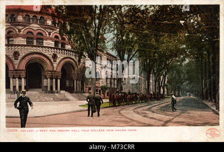 College Street e Osborn Hall, Yale College (BNI 9561) Foto Stock