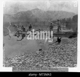 Vista del lago Fallen Leaf e del monte Tahlac nella valle del lago Tahoe, catturando la bellezza naturale e le caratteristiche geografiche di questa posizione iconica. Foto Stock