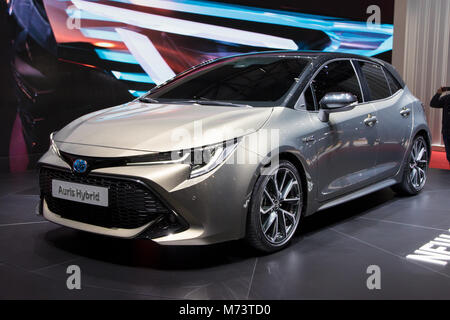 Geneve, Svizzera. 6 Marzo, 2018. Nuovo 2018 Toyota Auris Hybrid presentata all'88Geneva International Motor Show. Credito: JLBvdWOLF/Alamy Live News Foto Stock