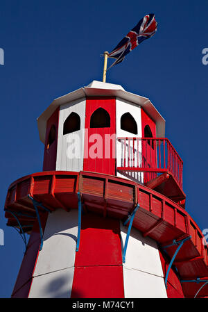 In vecchio stile Helter Skelter slitta per bambini a Llandudno, il Galles del Nord Foto Stock