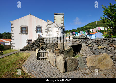 Casa Tradizionale. Lages das Flores, sull isola di Flores. Azzorre, Portogallo Foto Stock