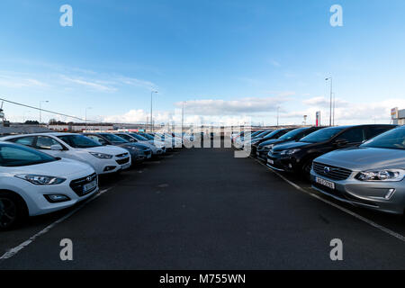 8 marzo, 2018, Cork, Irlanda - auto usate al di fuori di Kearys Hyundai concessionaria auto. Foto Stock