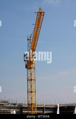 Gru a torre sul sito di costruzione Foto Stock