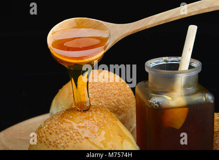 Sticky dolci di miele e pane Foto Stock