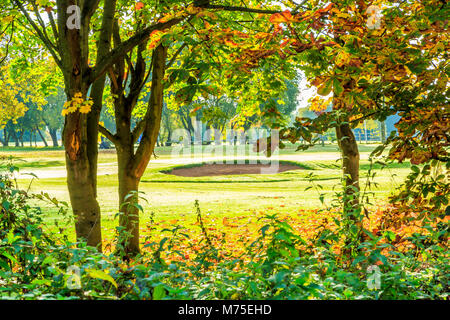 Un foro di bunker a un paese campo da golf in Inghilterra. Foto Stock