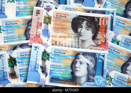 Scottish cinque pound note Foto Stock