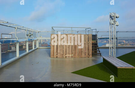 Piattaforma di osservazione, un'dam Belvedere, un'dam Toren, Overhoeks, Amsterdam-Noord, Amsterdam, Paesi Bassi. Foto Stock