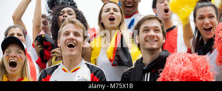 Il calcio tedesco appassionati di football match Foto Stock