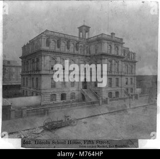 Scuola di Lincoln House, quinta strada, dall'angolo del mercato, San Francisco LCCN2002723825 Foto Stock