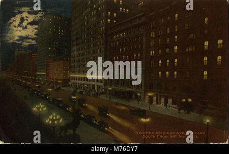 Notte su Michigan Avenue, Chicago, a sud di Art Institute (BNI 415774) Foto Stock