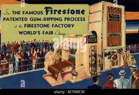 Vedere il famoso Firestone brevettato Gum-il processo di immersione presso la Firestone la fabbrica della fiera del mondo,... (Bni 415951) Foto Stock