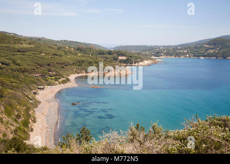 Spiaggia, Golfo Stella, Isola d'Elba, Toscana, Italia, Europa Foto Stock