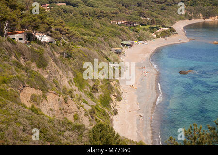 Spiaggia, Golfo Stella, Isola d'Elba, Toscana, Italia, Europa Foto Stock