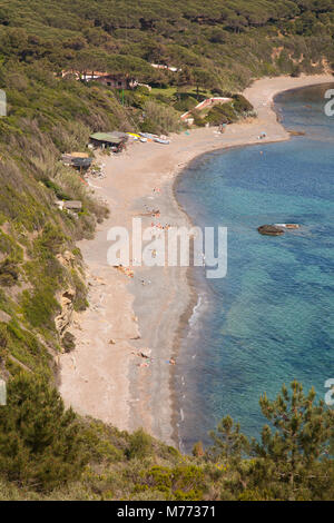 Spiaggia, Golfo Stella, Isola d'Elba, Toscana, Italia, Europa Foto Stock