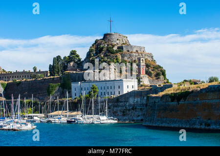 Vecchia Fortezza della città di Corfù, CORFU, ISOLE IONIE, isole greche, Grecia, Europa Foto Stock