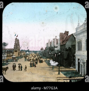 World's Columbian Exposition lantern slide, Midway Plaisance, vista sud (BNI 8862) Foto Stock