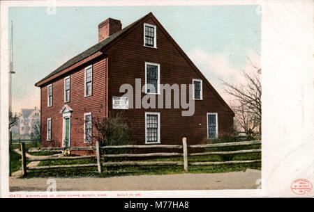 Luogo di nascita di John Quincy Adams, costruito nel 1681 (BNI 5210) Foto Stock