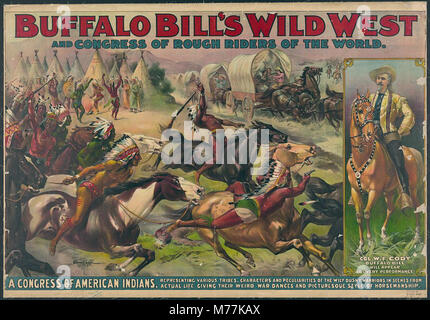 Buffalo Bill's Wild West e congresso dei piloti ruvida del mondo un congresso degli Indiani americani (...). LCCN2001696164 Foto Stock