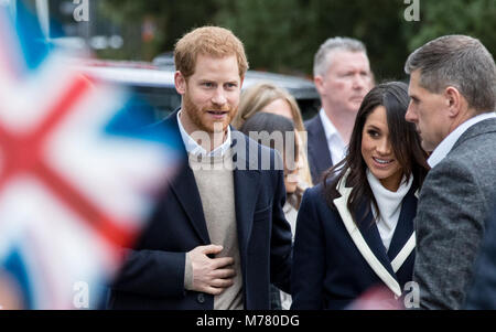 Birmingham, Regno Unito. 8 marzo, 2018. Il principe Harry e Meghan Markle celebrare la Giornata internazionale della donna al Millennium Point, Birmingham, Inghilterra il 8 marzo 2018. Foto di Andy Rowland. Credito: Andrew Rowland/Alamy Live News Foto Stock