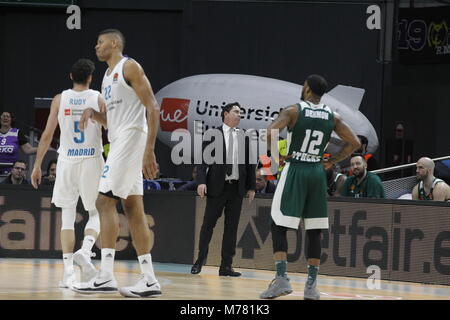 Rudy Fernández Euroligue durante la partita giocata tra Real Madrid vs Panathinaikos al Palacio de los Deportes giovedì 8 marzo, 2018 a Madrid, Spagna. Credito: Gtres Información más Comuniación on line, S.L./Alamy Live News Foto Stock