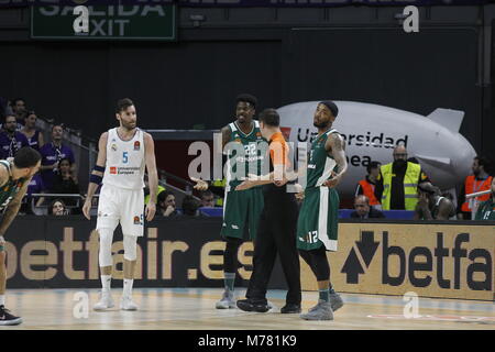 Rudy Fernández Euroligue durante la partita giocata tra Real Madrid vs Panathinaikos al Palacio de los Deportes giovedì 8 marzo, 2018 a Madrid, Spagna. Credito: Gtres Información más Comuniación on line, S.L./Alamy Live News Foto Stock