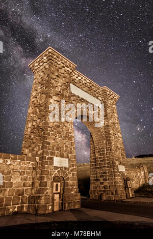 Via Lattea con un incremento di oltre il Roosevelt Arch 5517 (3). Foto Stock