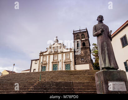 La chiesa di Nossa Senhora da Estrela, Ribeira Grande, isola Sao Miguel, Azzorre, Portogallo, Atlantico, Europa Foto Stock