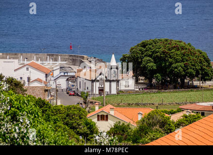 Praia, vista in elevazione, Graciosa Island, Azzorre, Portogallo, Atlantico, Europa Foto Stock