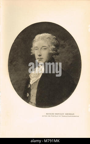 Richard Brinsley Sheridan (1751-1816), irlandese satiro, poeta e commediografo, noto per i suoi giochi i rivali e la scuola per lo scandalo Foto Stock
