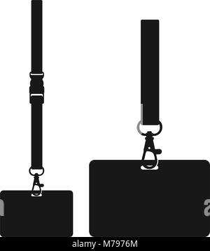 Silhouette di cordino con archetto per il collo. Schermo piatto a colori simbolo. Illustrazione Vettoriale Illustrazione Vettoriale