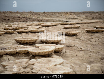 Il paesaggio vulcanico di Dallol nella depressione di Danakil, regione di Afar, Dallol, Etiopia Foto Stock